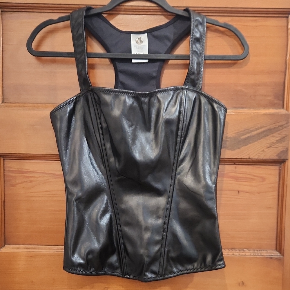 Faux Leather Corset Top